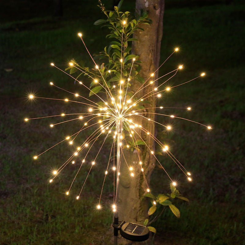Lampa Solara 120 LED-uri, Model Artificii, 50W, Inaltime 90cm