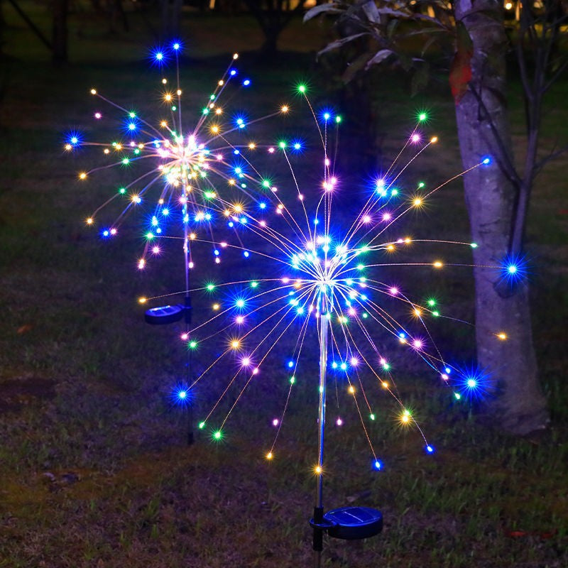 Lampa Solara 120 LED-uri, Model Artificii, 50W, Inaltime 90cm