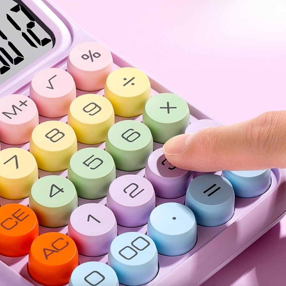 Calculator Electronic, 12 Cifre, Ecran LCD, Butoane Rotunde