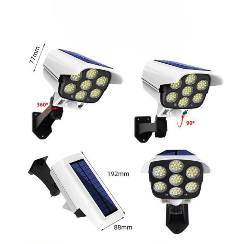 Camera de Supraveghere Falsa, Incarcare Solara, 77 Leduri, Senzor de Miscare