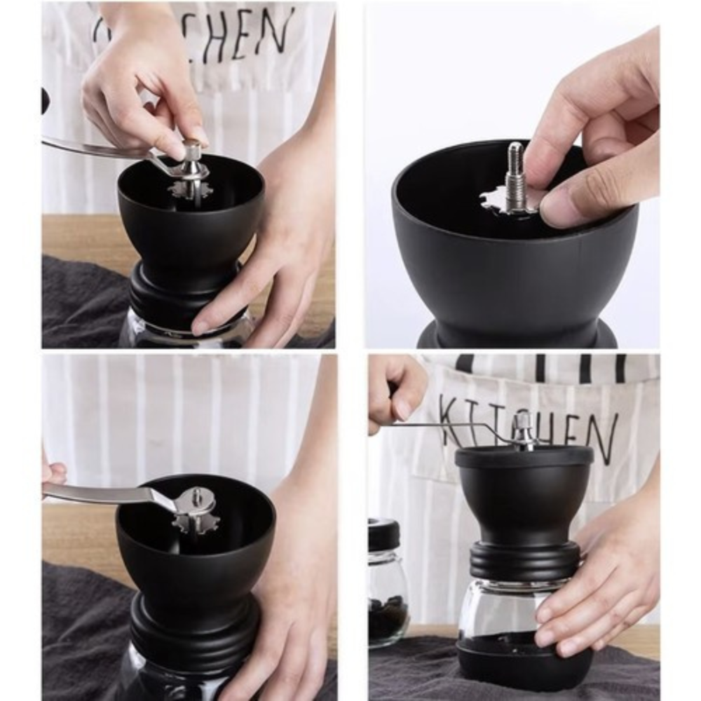 Rasnita Cafea Manuala, Reglare Macinare, 2 Recipiente 120g, Portabil