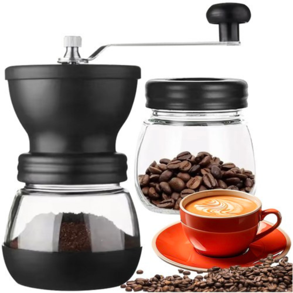 Rasnita Cafea Manuala, Reglare Macinare, 2 Recipiente 120g, Portabil