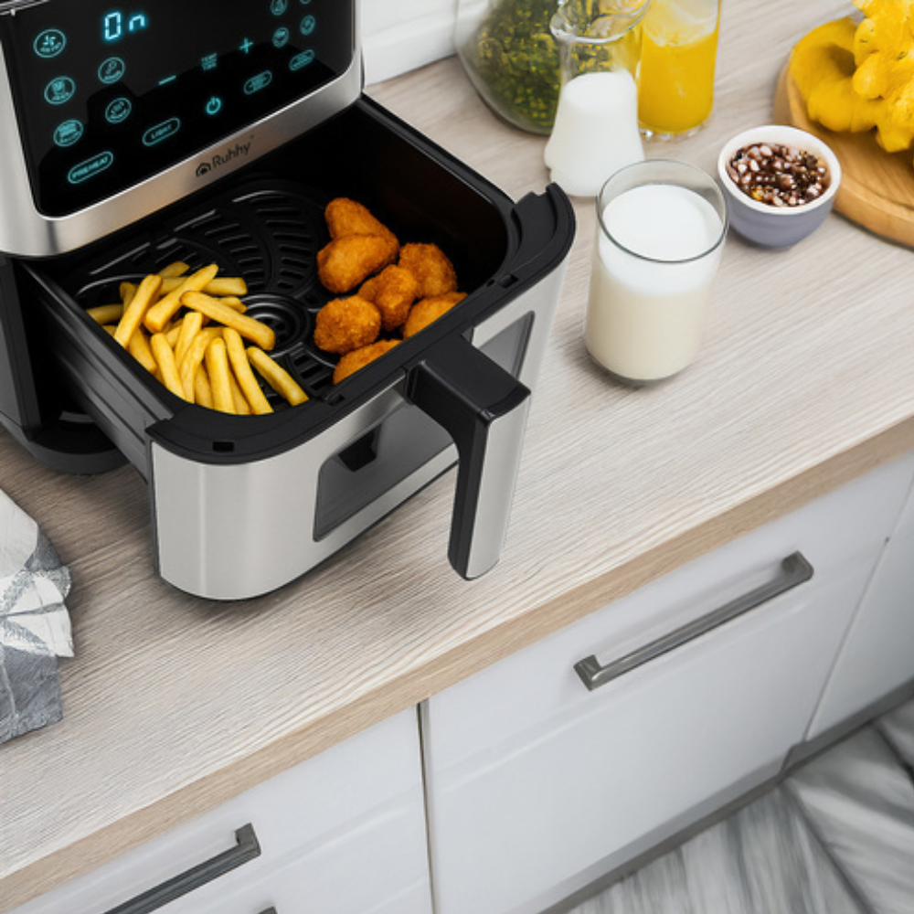 Friteuza cu Aer cald, Air fryer XXL, 10 Programe, 8L, Fara Ulei, Afisaj Led