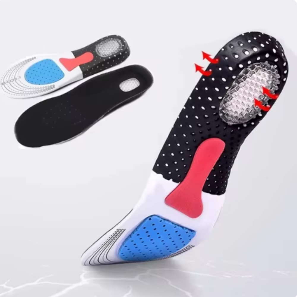 Set of 2 Memory Foam Insoles, Gel Heel Cushion, Adjustable, Universal