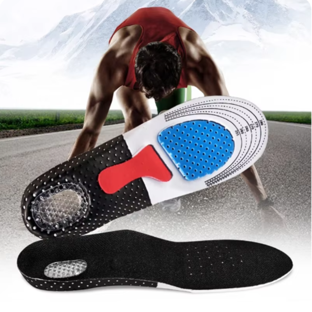 Set of 2 Memory Foam Insoles, Gel Heel Cushion, Adjustable, Universal