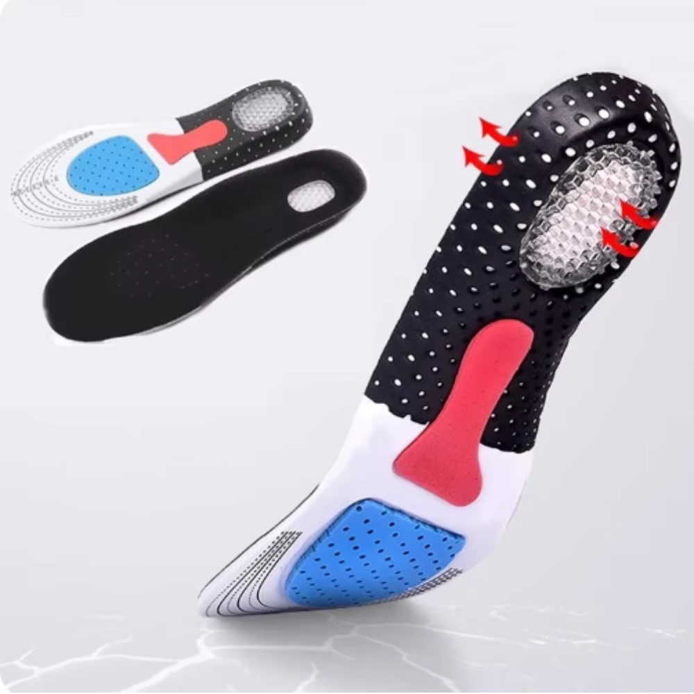 Set of 2 Memory Foam Insoles, Gel Heel Cushion, Adjustable, Universal