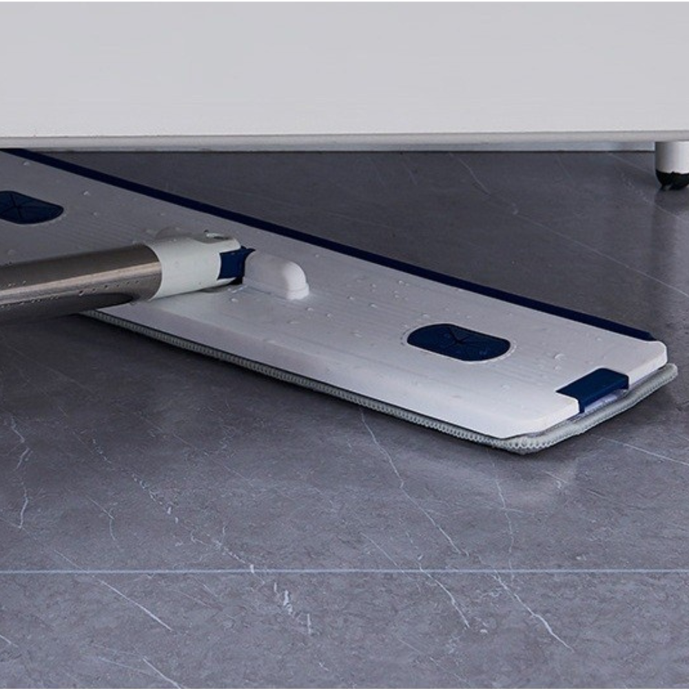 Mop Plat cu Galeata Pliabila, Sistem Stoarcere, 2 Rezerve Microfibra, Tija Telescopica