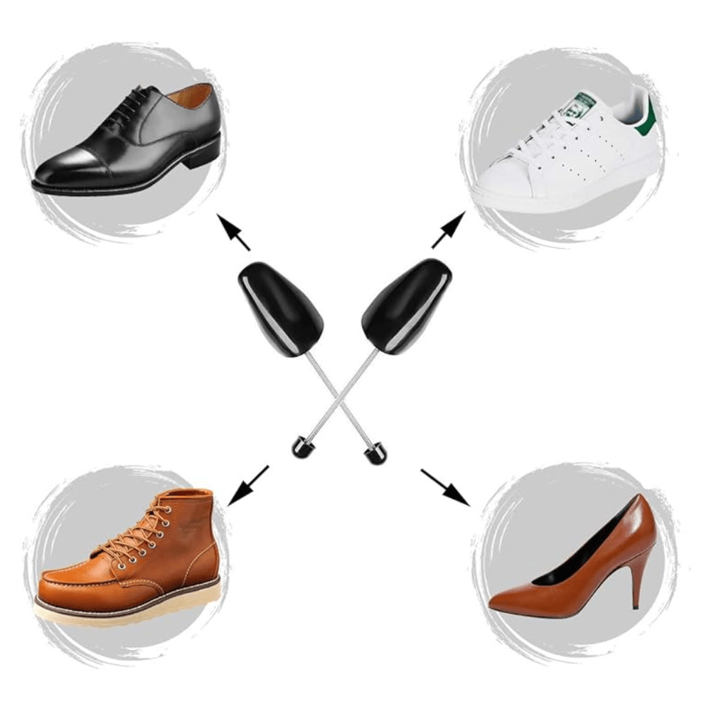 Set of 2 Mini Breasts, Maintains Shoe Shape, Flexible Spring, Universal, ABS and Steel, Black