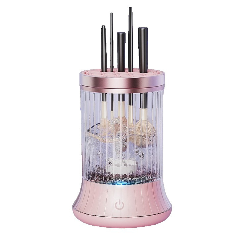 Почистващ препарат за четки за грим, преносим, 7000 об/мин, с вибрация, USB зареждане, бял