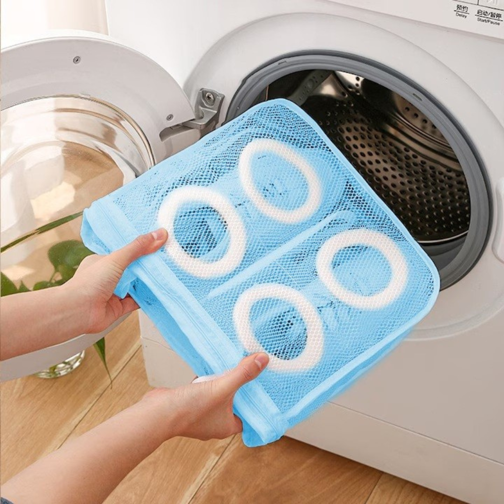 Sac Spalare Incaltaminte, 28-40cm, din Plasa, cu Agatatori