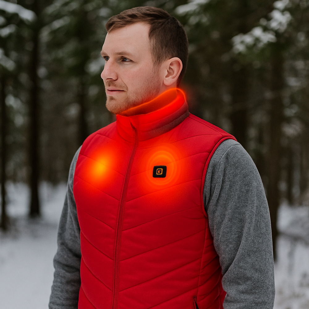 Vesta cu Incalzire, Umplutura de Bumbac, Incarcare USB, M-XXXL
