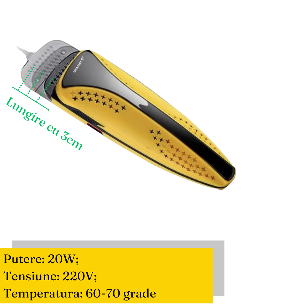 Electric Shoe Dryer, 3 Programs, Portable, Fast Drying, Yellow