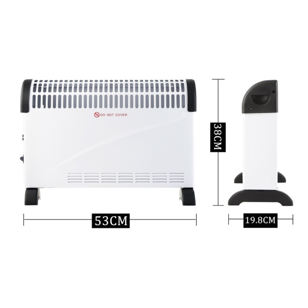 Electric Convector 2000W, 3 Power Levels, Thermostat, Overheating Protection, 53cm, White