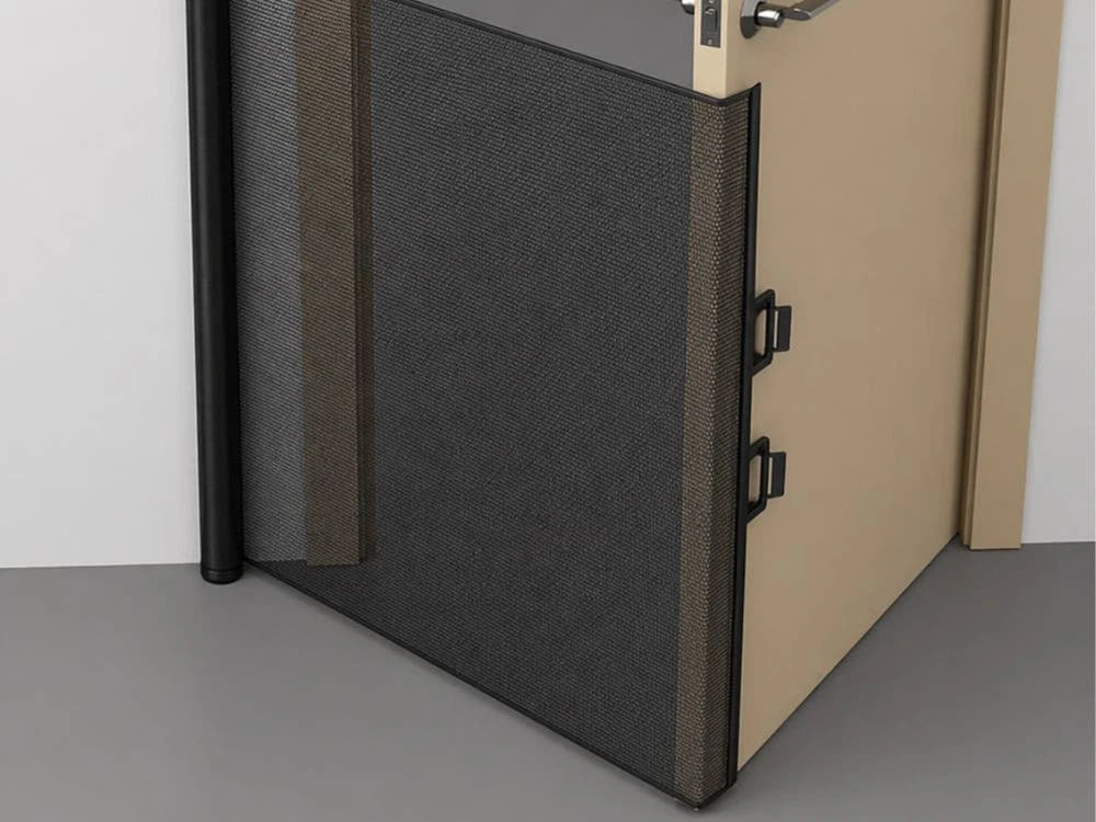 Poarta de Siguranta Animale, Plasa Retractabila, Carlige Autoadezive, Diferite Dimensiuni, Negru