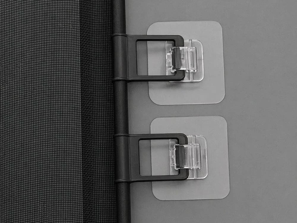 Poarta de Siguranta Animale, Plasa Retractabila, Carlige Autoadezive, Diferite Dimensiuni, Negru