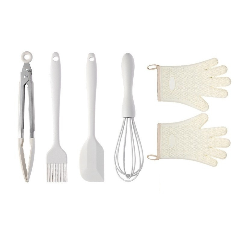 Set 5 Ustensile Bucatarie, Silicon, Anti-Zgarieturi, Termorezistent