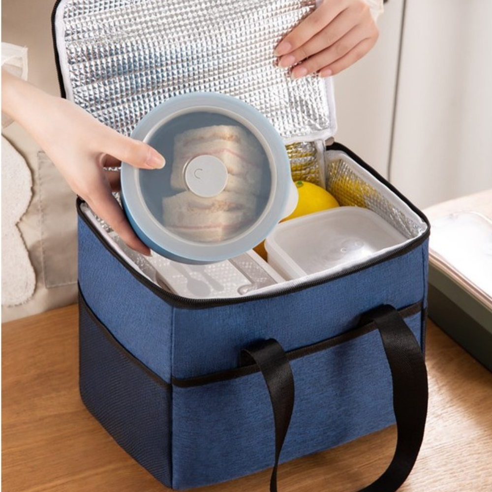 Термо чанта за обяд, 24x18x21 см, водоустойчива, странични джобове