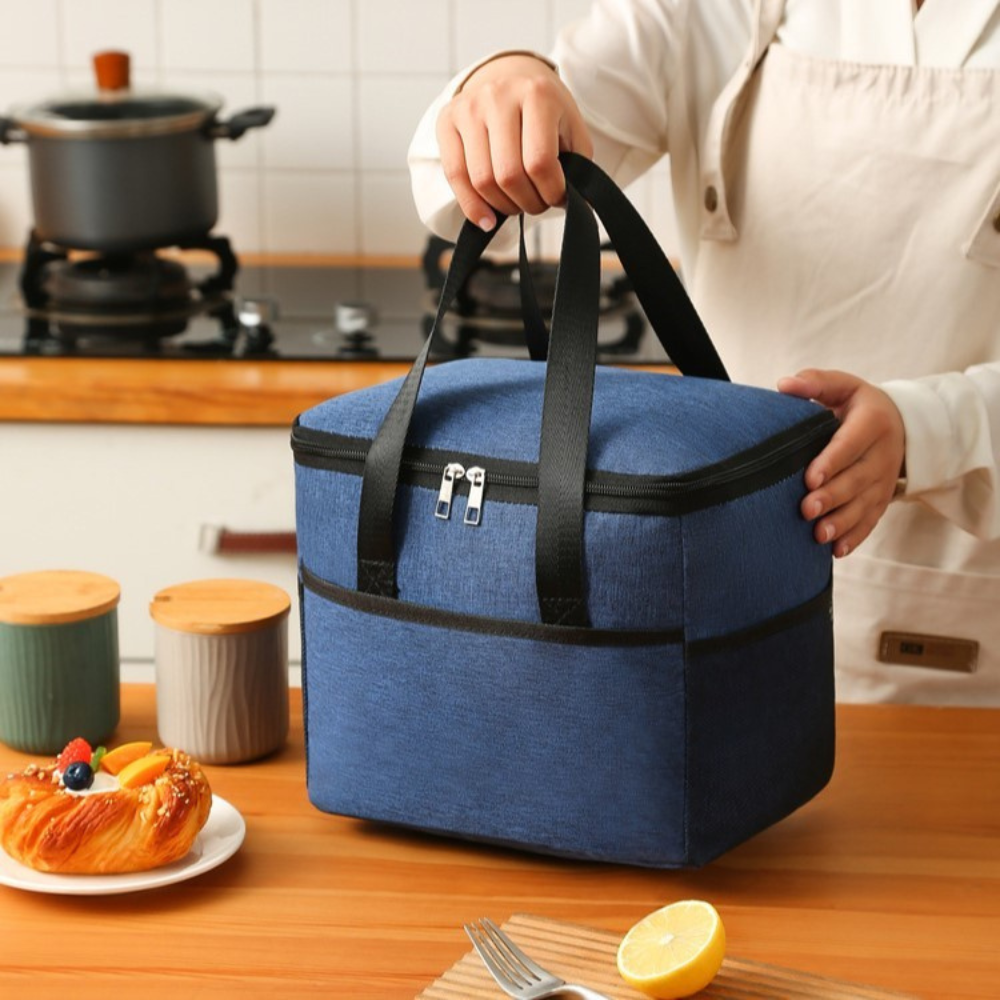 Термо чанта за обяд, 24x18x21 см, водоустойчива, странични джобове