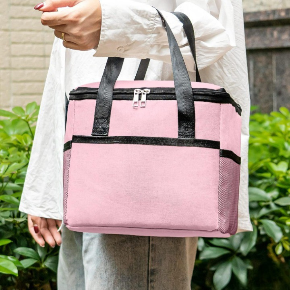 Термо чанта за обяд, 24x18x21 см, водоустойчива, странични джобове