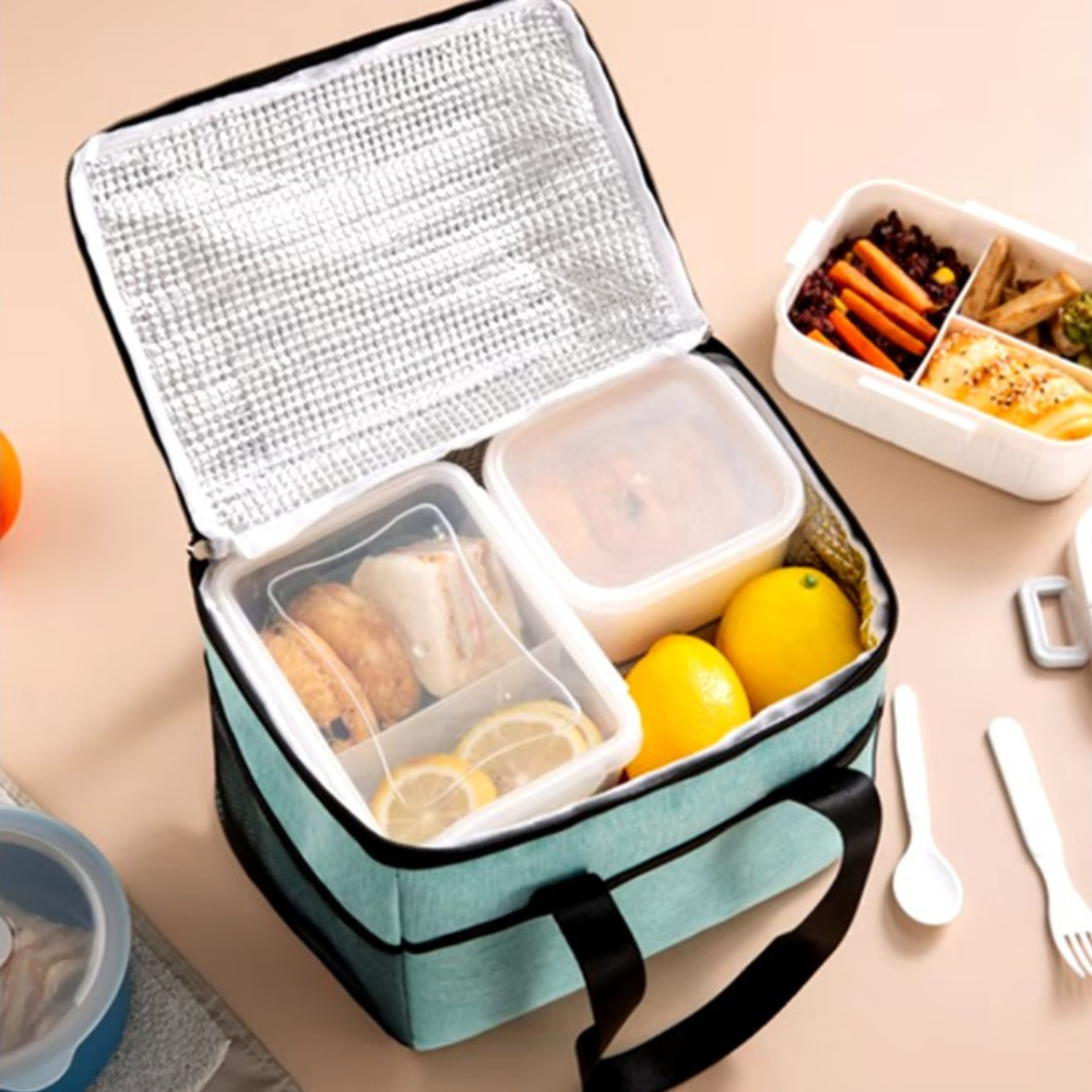 Термо чанта за обяд, 24x18x21 см, водоустойчива, странични джобове