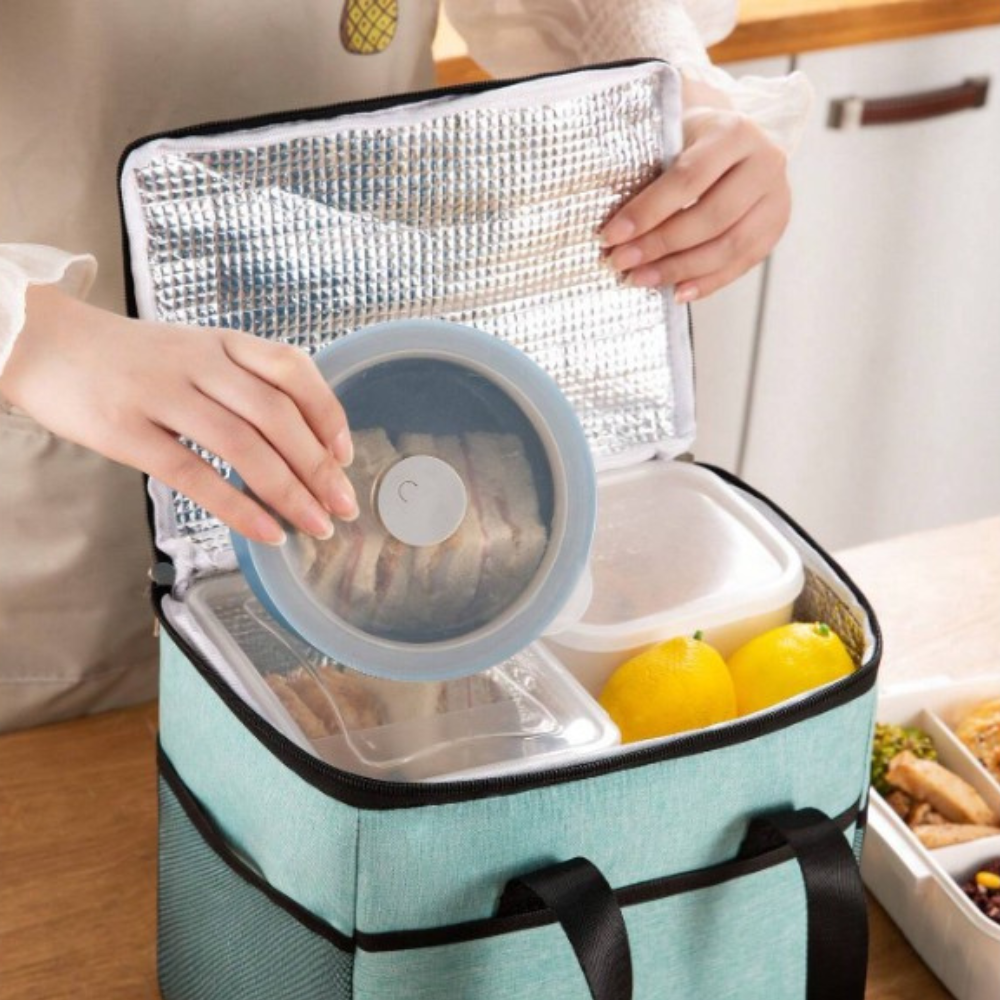 Термо чанта за обяд, 24x18x21 см, водоустойчива, странични джобове