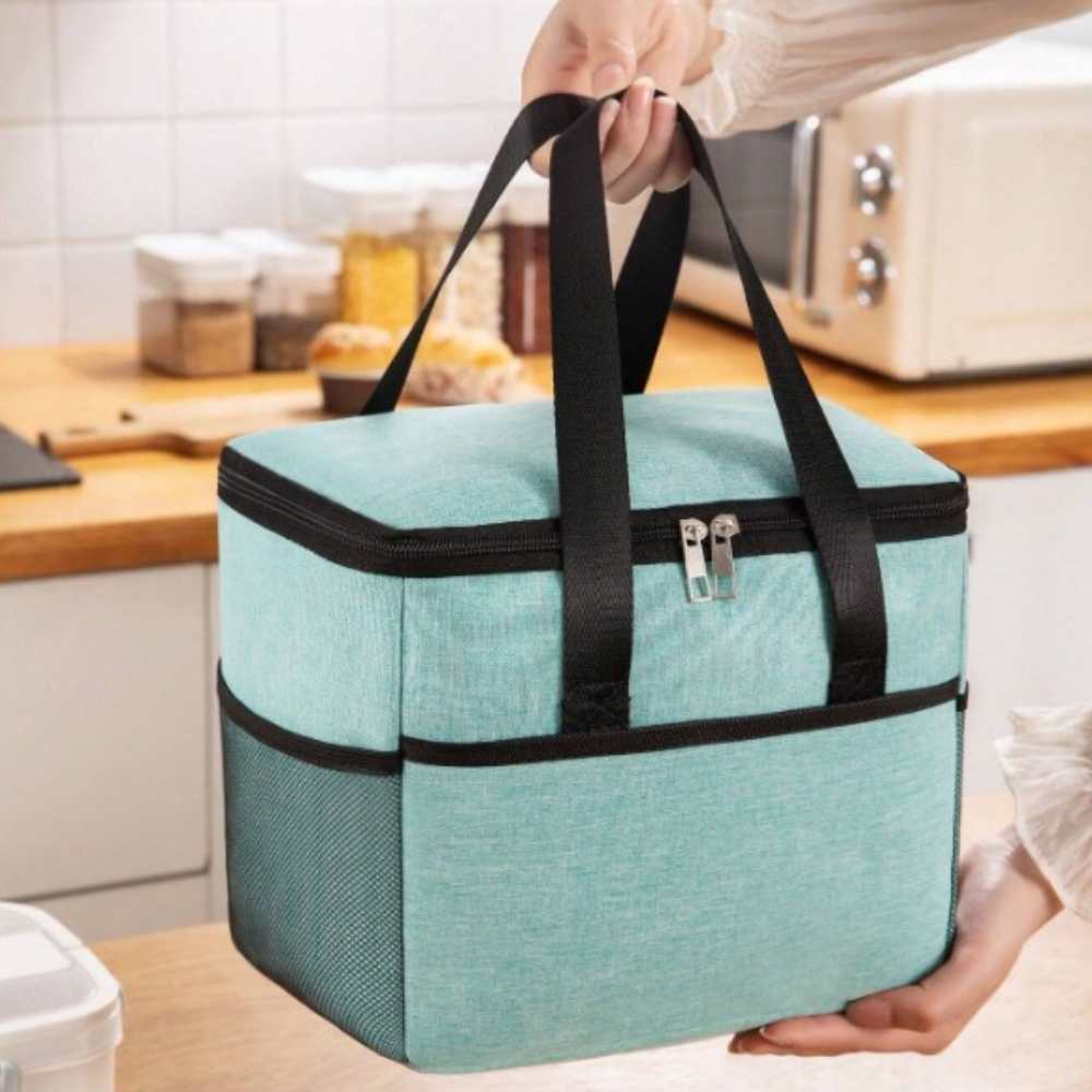 Термо чанта за обяд, 24x18x21 см, водоустойчива, странични джобове
