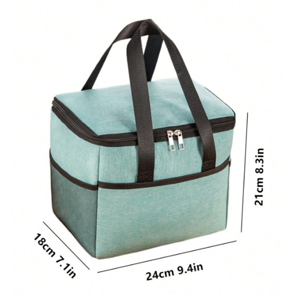 Термо чанта за обяд, 24x18x21 см, водоустойчива, странични джобове