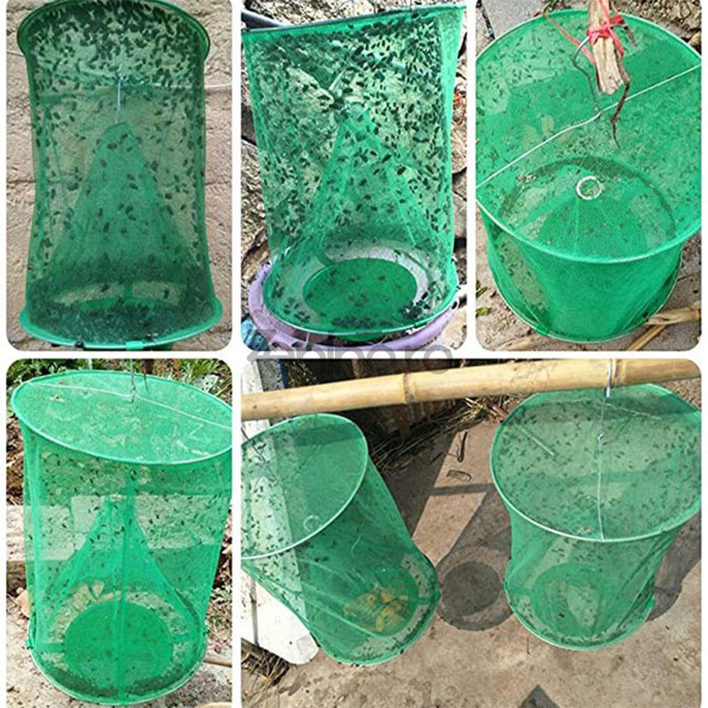 Outdoor Insect Trap Made of Mesh, Hanging, Garden, Home, Yard, Flies, Mosquitoes, Easy to Use, Bowl Included, Green