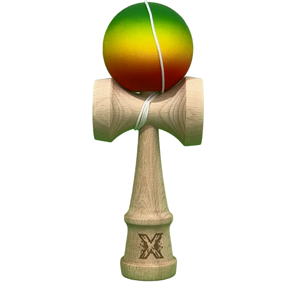 Kendama X Original, 18cm, Strat Cauciucat, Lemn, Copii si Adulti, Joc Interactiv