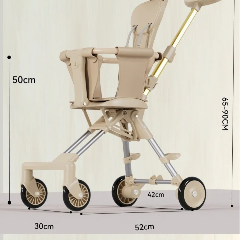 Carucior de Copii Pliabil, Model Reversibil, Parasolar, 1-3 Ani