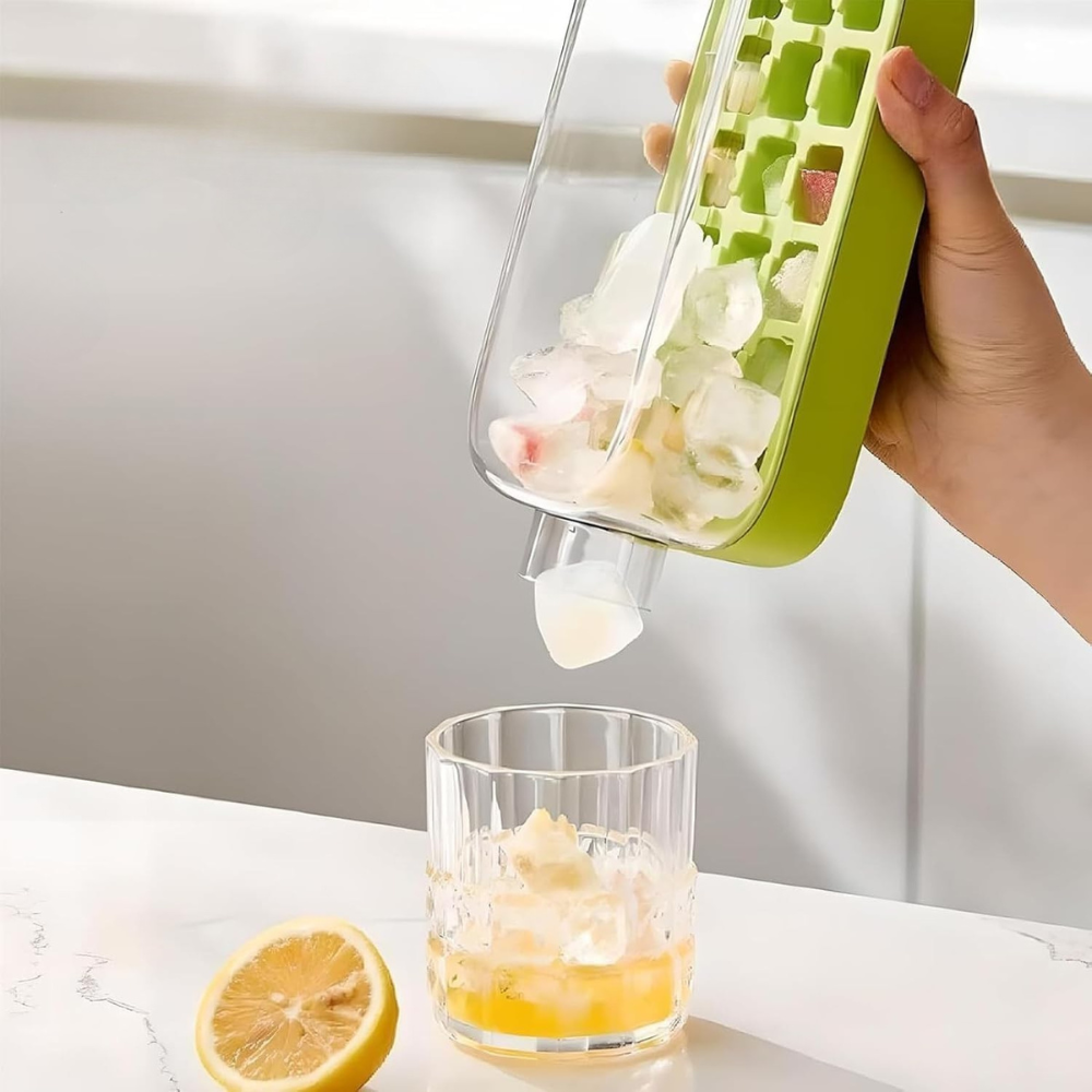 Forma de Gheata 2in1, Tip Sticla cu Pai, 12 Cuburi, 500ml
