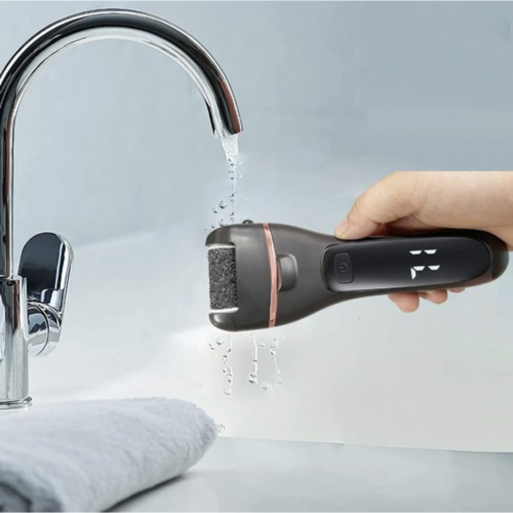 Pila Electrica pentru Calcaie, 6 Capete Abrazive, 2 Trepte de Viteza, Display LED