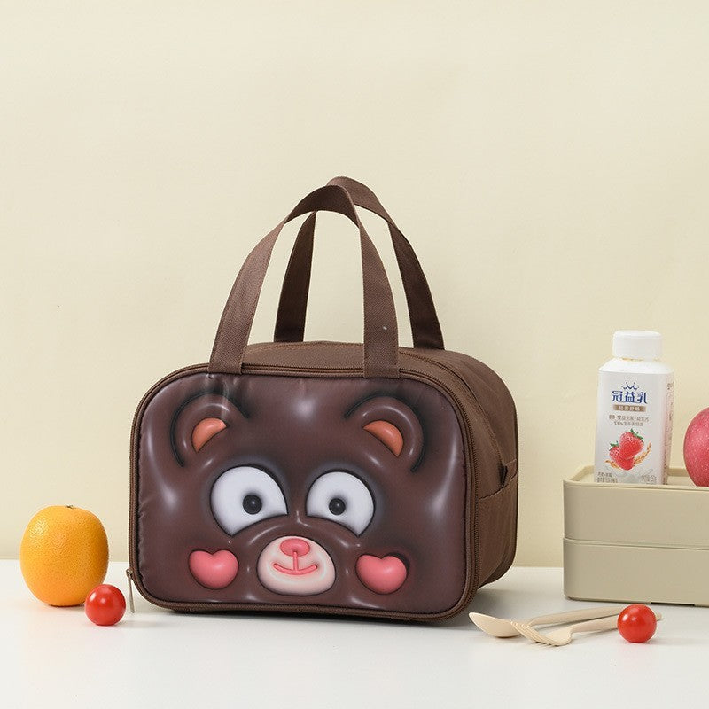 Geanta Termica pentru Pranz, Model Animalute 3D, 27.5x18x20cm, Impermeabila