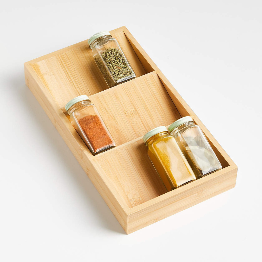 Spice Rack, Drawer, 3 Tiers, Bamboo