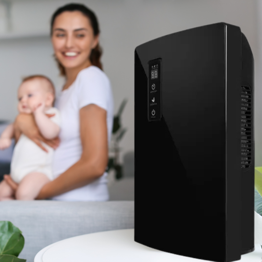2in1 Dehumidifier, Purification Function, Coverage 30sqm, 1500ml Tank, 90W, Black