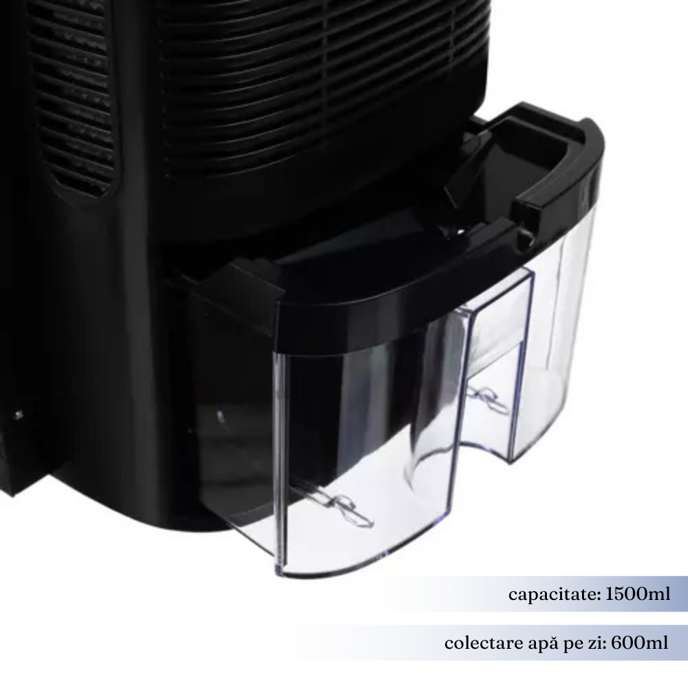2in1 Dehumidifier, Purification Function, Coverage 30sqm, 1500ml Tank, 90W, Black