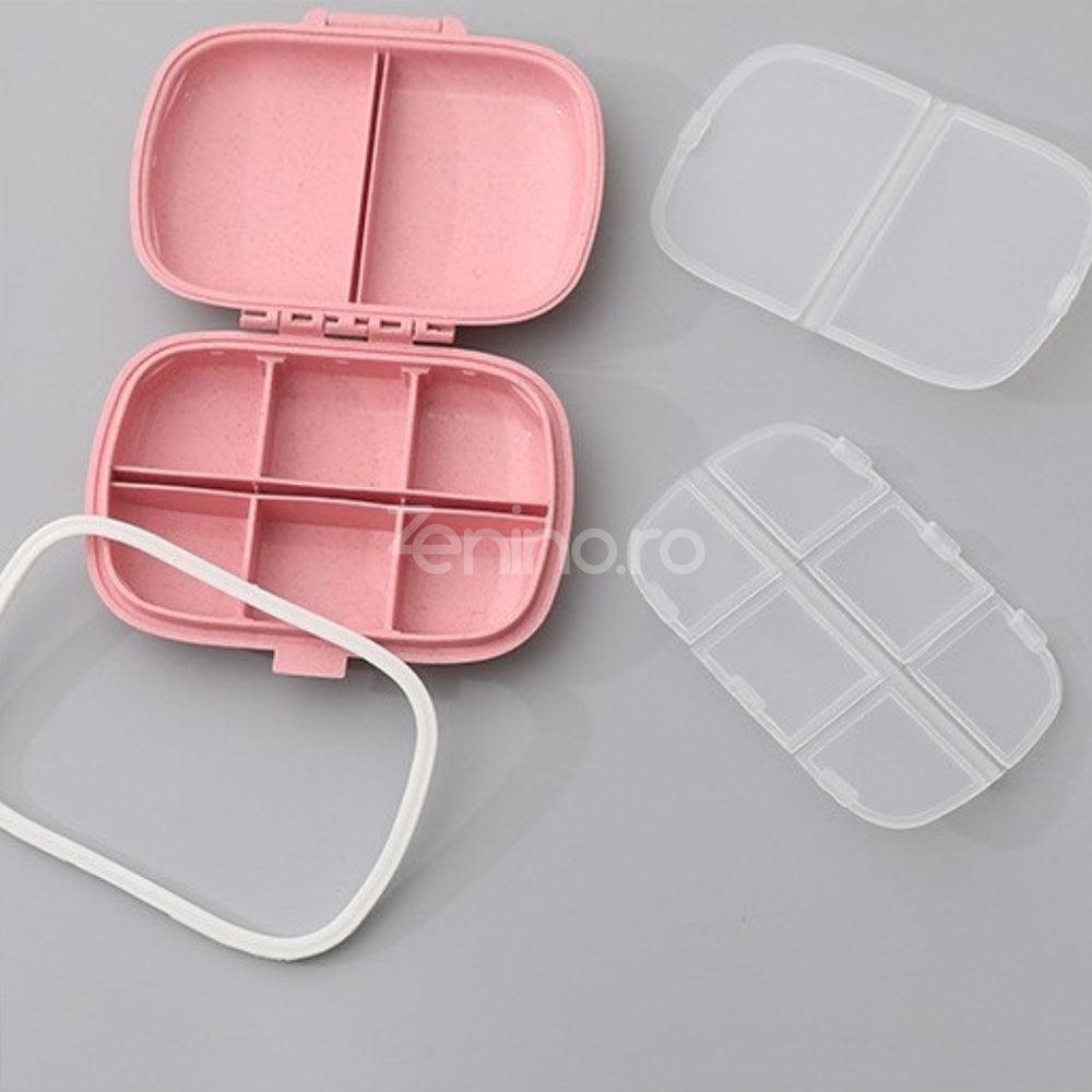 Medicine Organizer, 8 Compartments, Portable, Compact Size, 11x7cm, Plastic