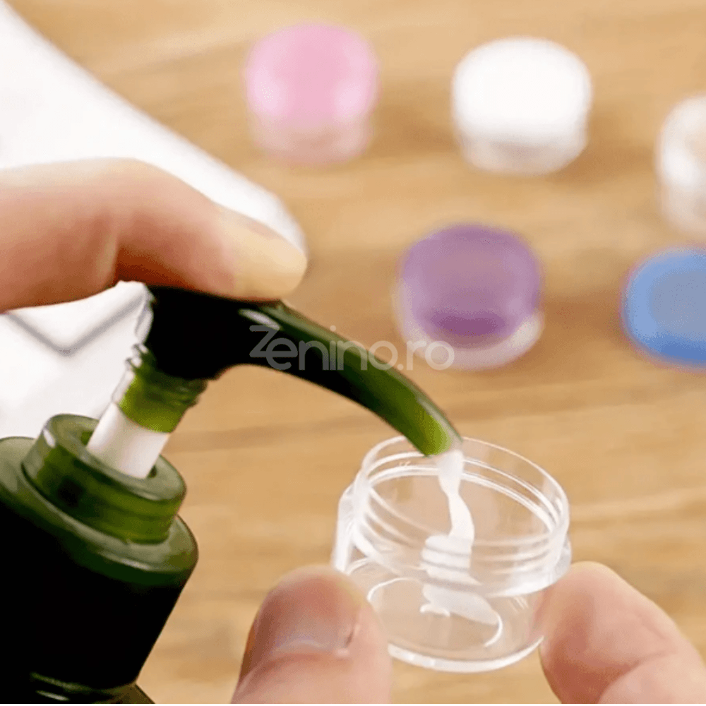 9in1 Travel Container Set, 60ml Capacity, Product Organization, Accessories Included, Plastic, for Airplane, Transparent