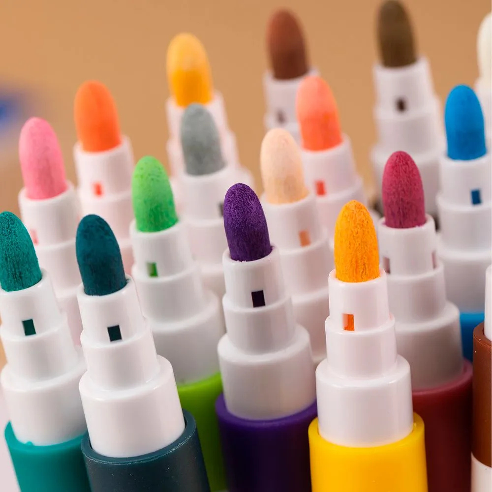 Комплект от 48 акрилни маркера, връх 0,7 мм, наситени цветове, за различни повърхности, бързосъхнещи, лесни за почистване