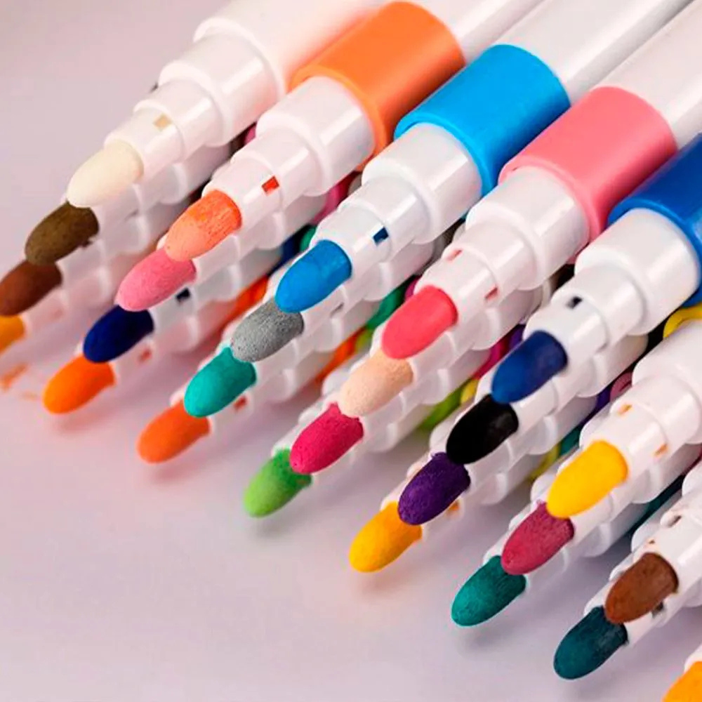 Комплект от 48 акрилни маркера, връх 0,7 мм, наситени цветове, за различни повърхности, бързосъхнещи, лесни за почистване