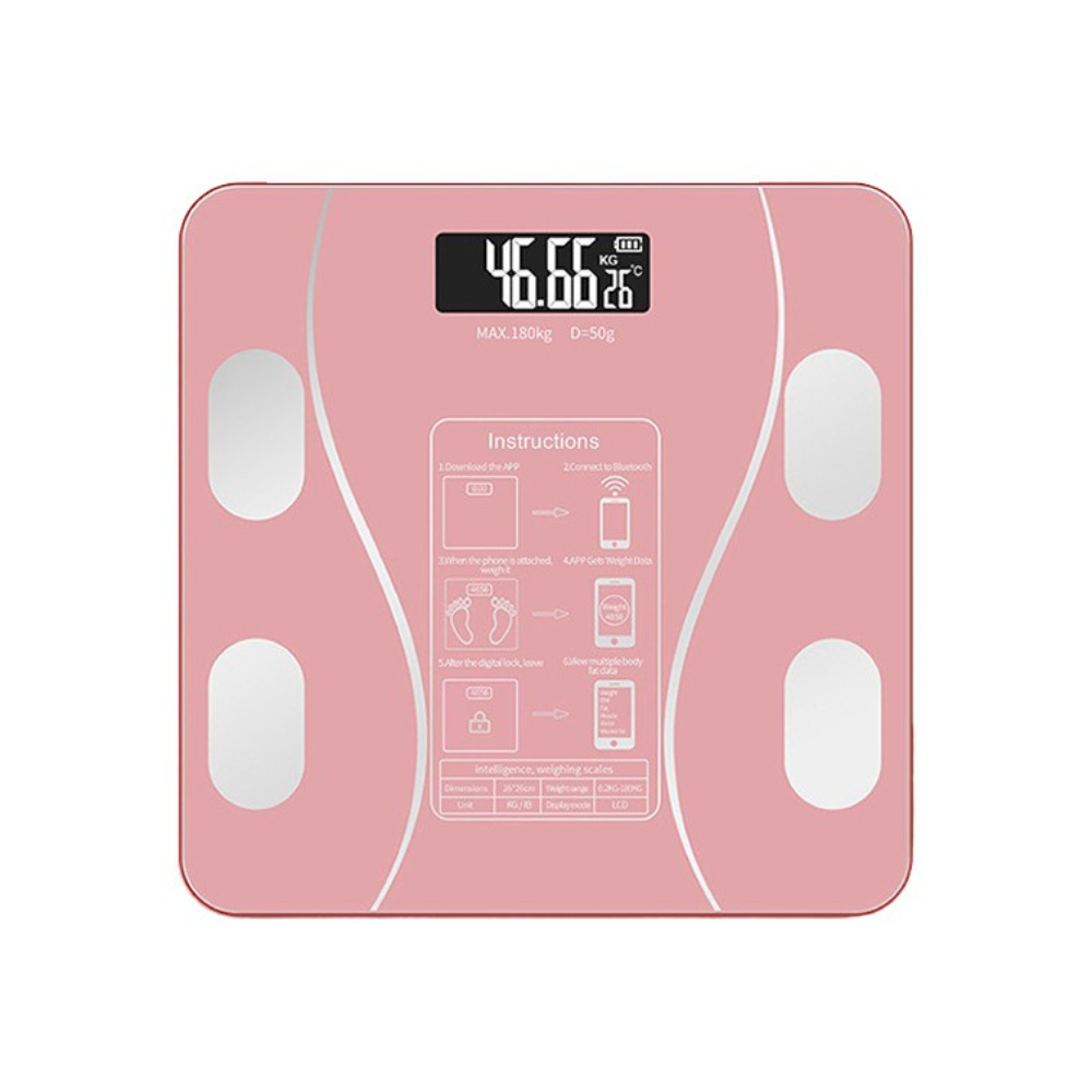Умна везна за тяло, с приложение, USB зареждане, съхранение на данни, 180 кг