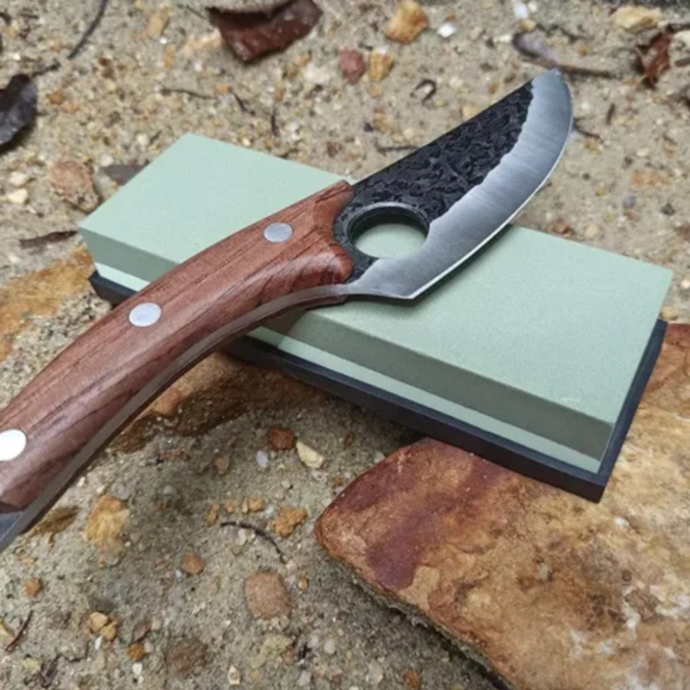 Set Pietre Ascutit Cutite, Unelte, 4 Granulatii, Piele Lustruire, Suport Bambus