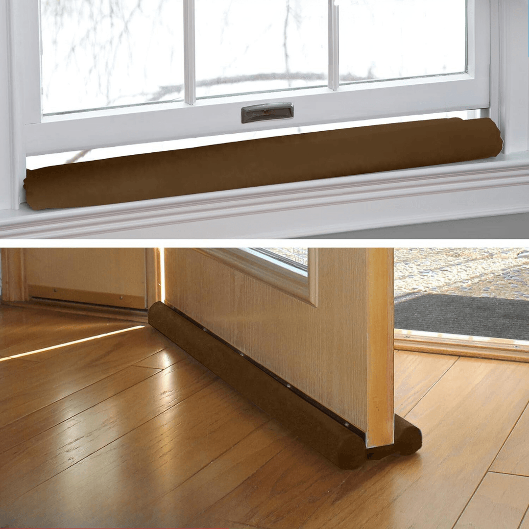 Изолатор за врата, Блокира течението, Поддържа топло, Предпазва от прах, Против насекоми, Универсален, Регулируем, Кафяв