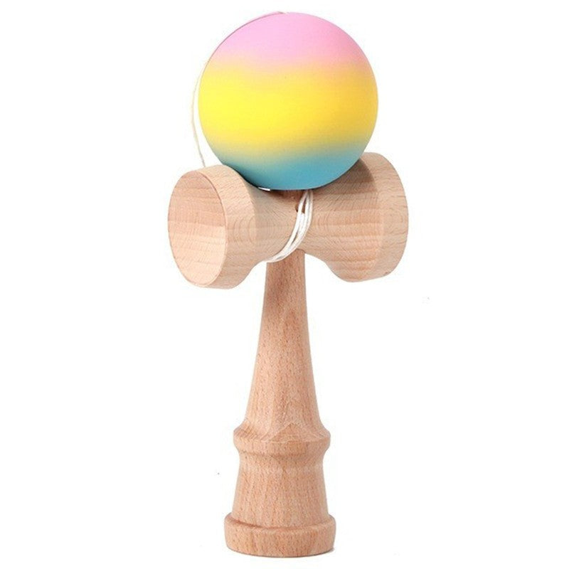 Kendama X Original, 18cm, Strat Cauciucat, Lemn, Copii si Adulti, Joc Interactiv