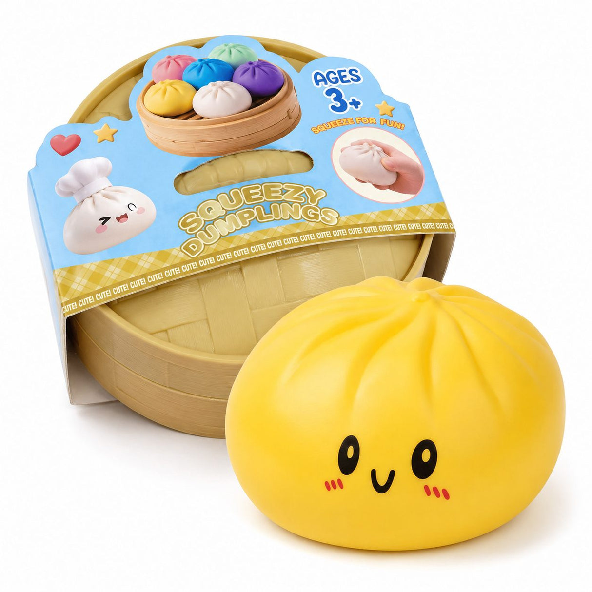 Jucarie Squishy Dumpling Needoh, Model Gigant, Antistres Senzoriala, 25cm