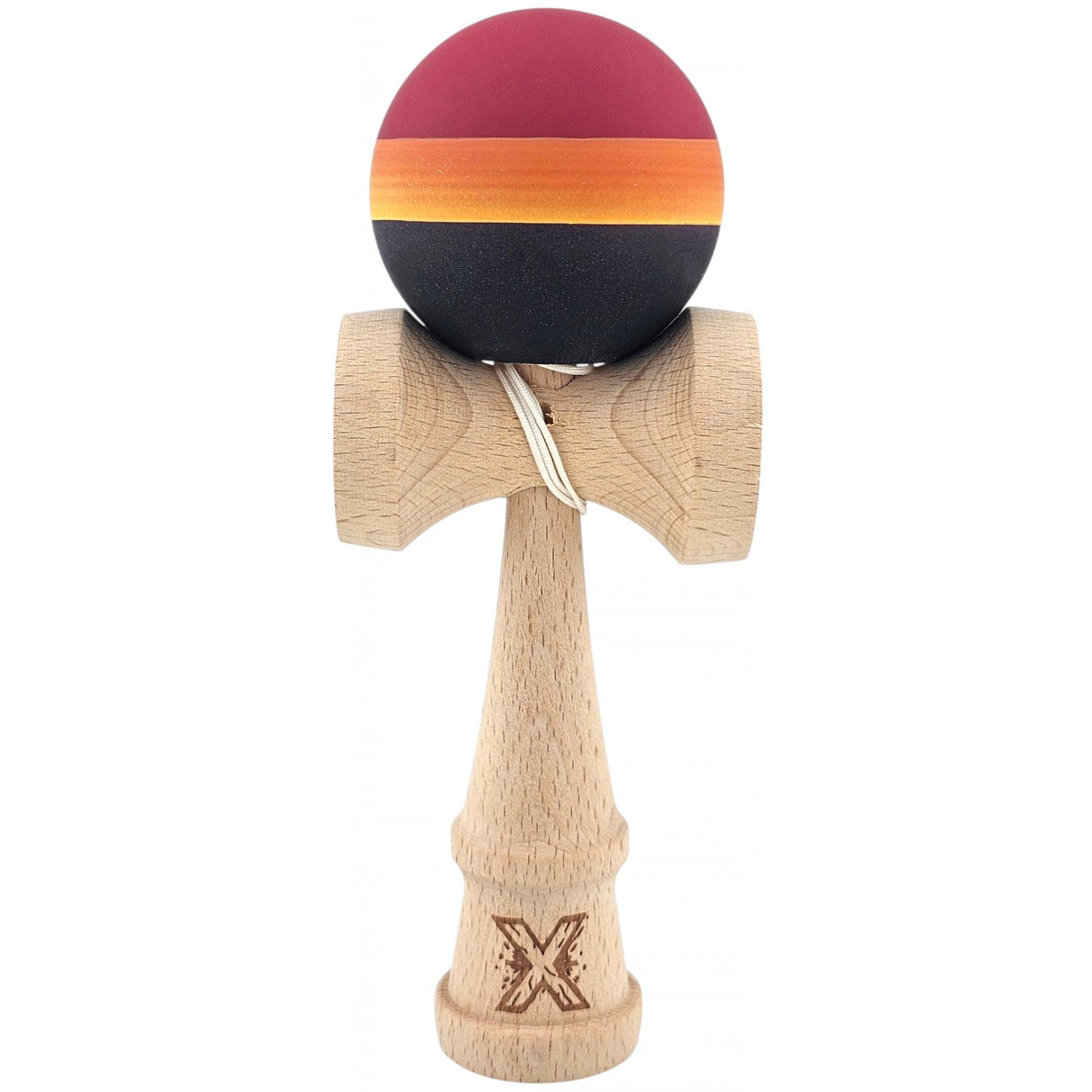 Kendama X Original Profesional, Rubber Grip, 18cm, Lemn, Joc Interactiv, Copii si Adulti