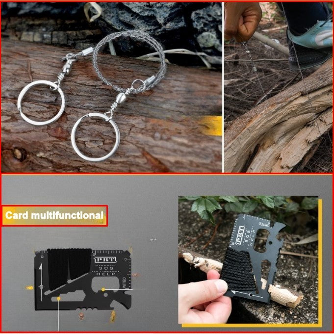 Kit Supravietuire cu Borseta, Lopata, Lanterna, Folie Izoterma, Multifunctional