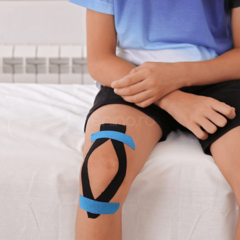 Kinesiology Tape, for Muscle Stretches, Joint Pain, Waterproof, Cotton, Hypoallergenic Adhesive Layer, 5cm x 5m, Beige, Black, Blue