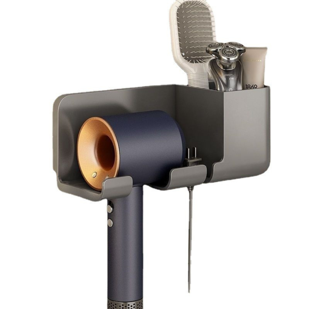 Suport Uscator de Par, Organizator Dublu, pentru Baie, Prindere Adeziva