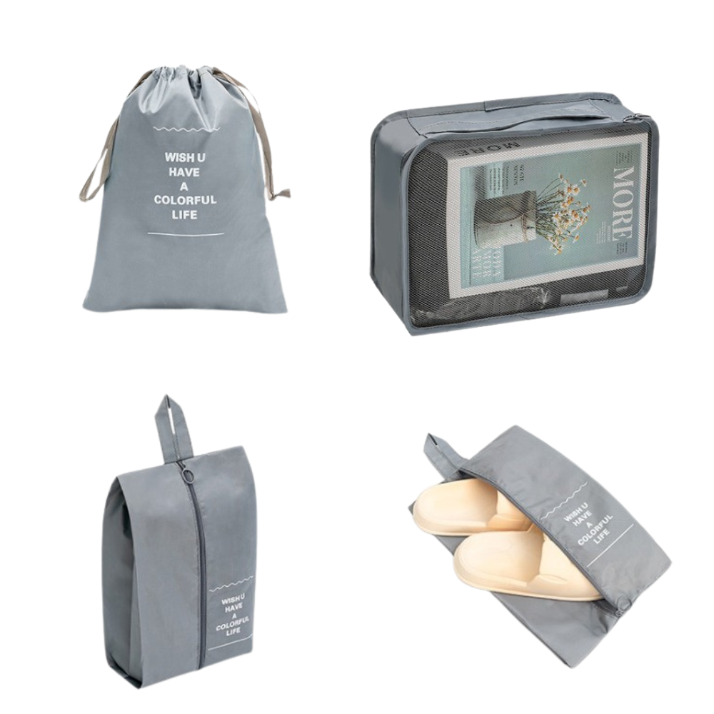 Set 7 Organizatoare Bagaj, Sac Pantofi, Portfard, pentru Calatorii, Impermeabil